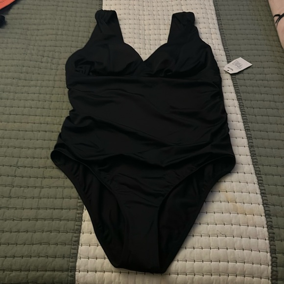Time and Tru Other - Time and Tru Women's and Women’s Plus Plunge V Neck One Piece Swimsuit